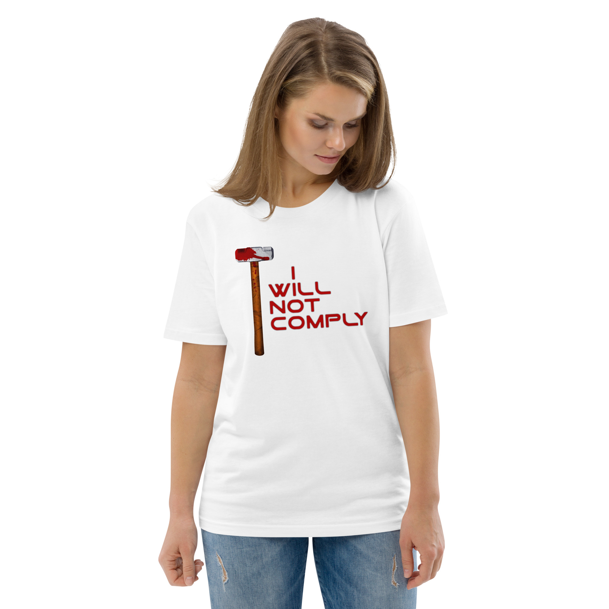I will not comply Unisex organic cotton t-shirt - Image 16