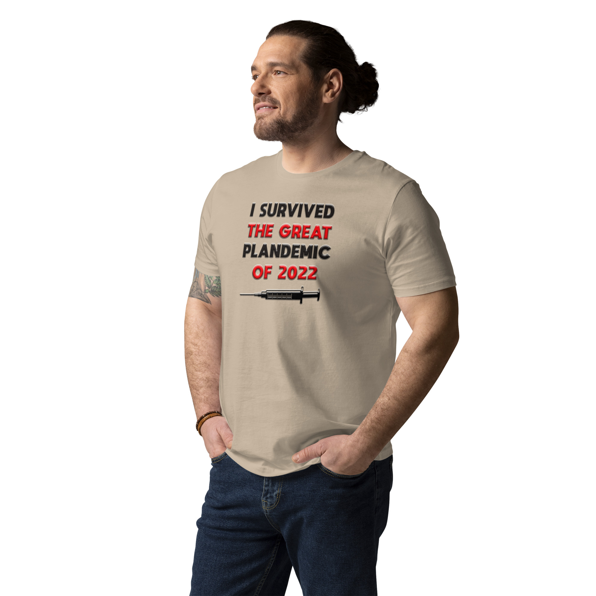 I SURVIVED THE GREAT PLANDEMIC OF 2022 Unisex organic cotton t-shirt - Image 4