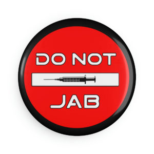 Alternative view of DO NOT JAB Refrigerator Magnet, Round (black ring-1 & 10 pcs)