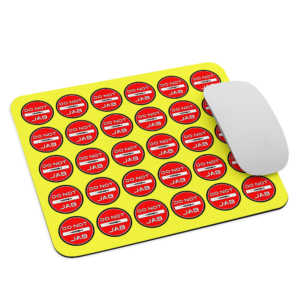 Alternative view of DO NOT JAB Mouse pad (yellow)